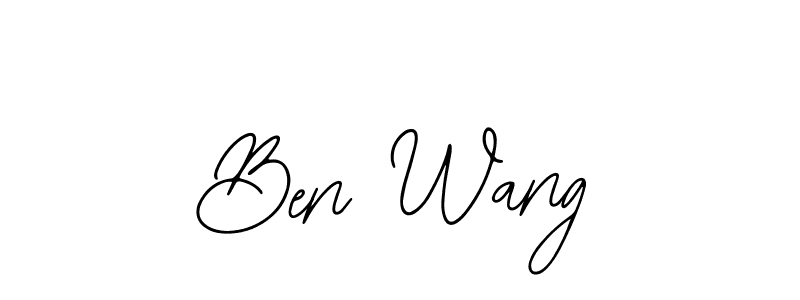 How to make Ben Wang name signature. Use Bearetta-2O07w style for creating short signs online. This is the latest handwritten sign. Ben Wang signature style 12 images and pictures png