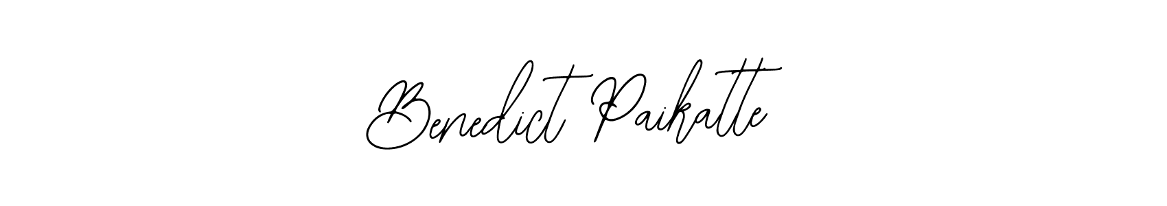 How to make Benedict Paikatte name signature. Use Bearetta-2O07w style for creating short signs online. This is the latest handwritten sign. Benedict Paikatte signature style 12 images and pictures png