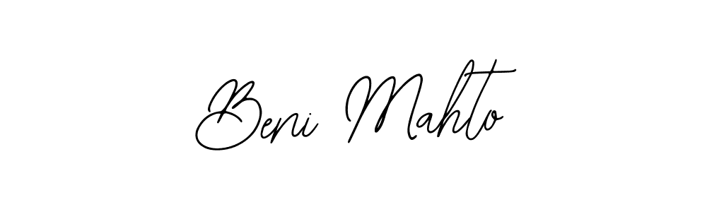 How to make Beni Mahto name signature. Use Bearetta-2O07w style for creating short signs online. This is the latest handwritten sign. Beni Mahto signature style 12 images and pictures png