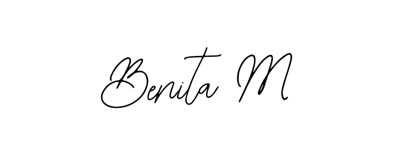 How to make Benita M name signature. Use Bearetta-2O07w style for creating short signs online. This is the latest handwritten sign. Benita M signature style 12 images and pictures png