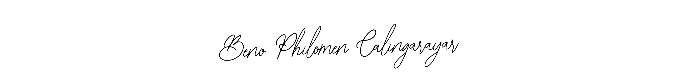 This is the best signature style for the Beno Philomen Calingarayar name. Also you like these signature font (Bearetta-2O07w). Mix name signature. Beno Philomen Calingarayar signature style 12 images and pictures png