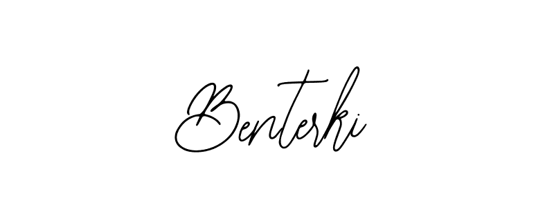 Use a signature maker to create a handwritten signature online. With this signature software, you can design (Bearetta-2O07w) your own signature for name Benterki. Benterki signature style 12 images and pictures png