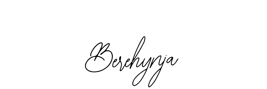 Create a beautiful signature design for name Berehynja. With this signature (Bearetta-2O07w) fonts, you can make a handwritten signature for free. Berehynja signature style 12 images and pictures png