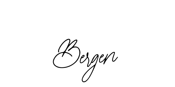 Design your own signature with our free online signature maker. With this signature software, you can create a handwritten (Bearetta-2O07w) signature for name Bergen. Bergen signature style 12 images and pictures png