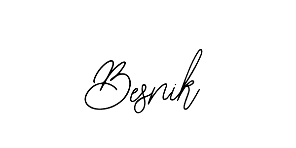 How to make Besnik name signature. Use Bearetta-2O07w style for creating short signs online. This is the latest handwritten sign. Besnik signature style 12 images and pictures png