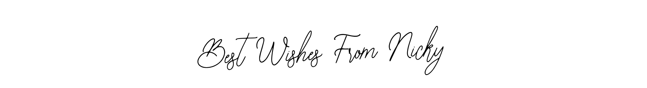 Bearetta-2O07w is a professional signature style that is perfect for those who want to add a touch of class to their signature. It is also a great choice for those who want to make their signature more unique. Get Best Wishes From Nicky name to fancy signature for free. Best Wishes From Nicky signature style 12 images and pictures png