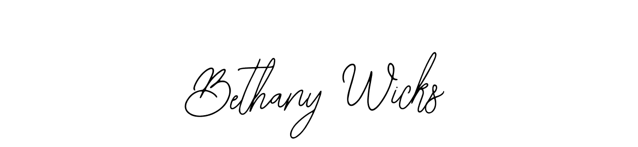 Design your own signature with our free online signature maker. With this signature software, you can create a handwritten (Bearetta-2O07w) signature for name Bethany Wicks. Bethany Wicks signature style 12 images and pictures png