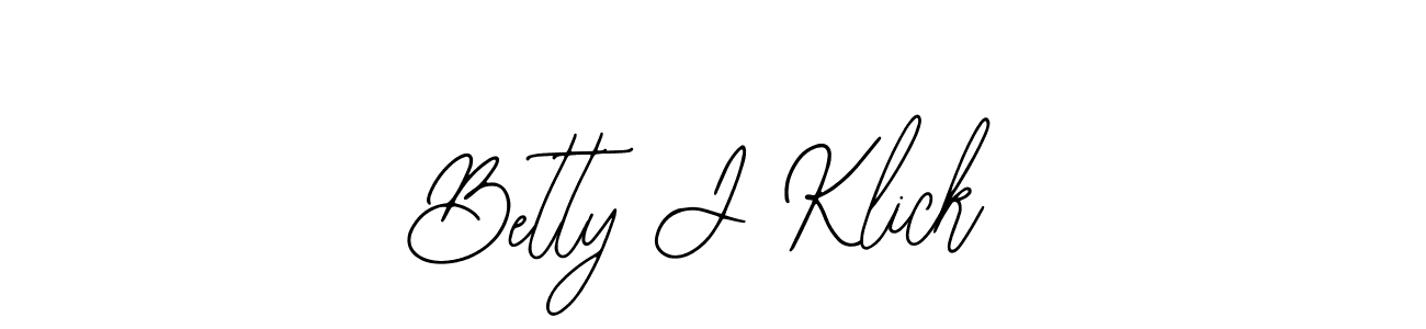 How to make Betty J Klick name signature. Use Bearetta-2O07w style for creating short signs online. This is the latest handwritten sign. Betty J Klick signature style 12 images and pictures png