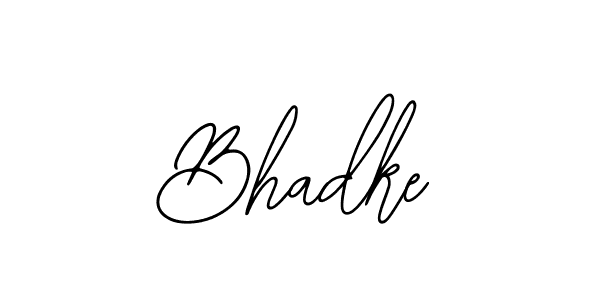 Use a signature maker to create a handwritten signature online. With this signature software, you can design (Bearetta-2O07w) your own signature for name Bhadke. Bhadke signature style 12 images and pictures png