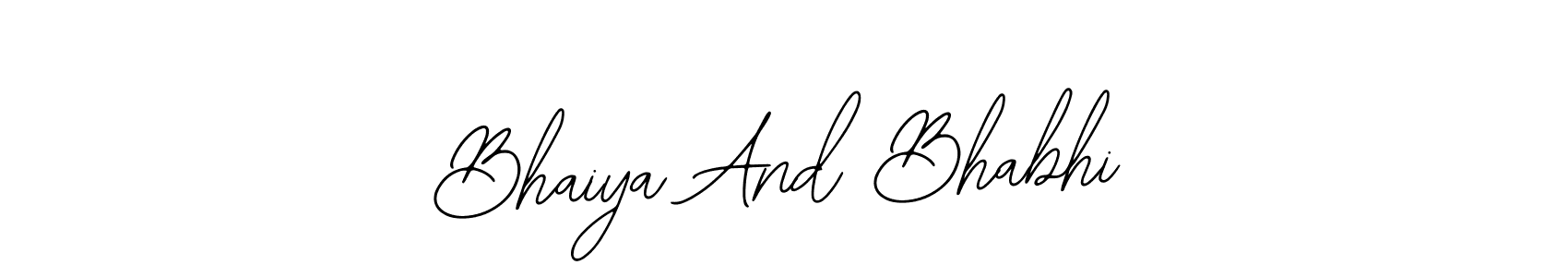 How to make Bhaiya And Bhabhi name signature. Use Bearetta-2O07w style for creating short signs online. This is the latest handwritten sign. Bhaiya And Bhabhi signature style 12 images and pictures png