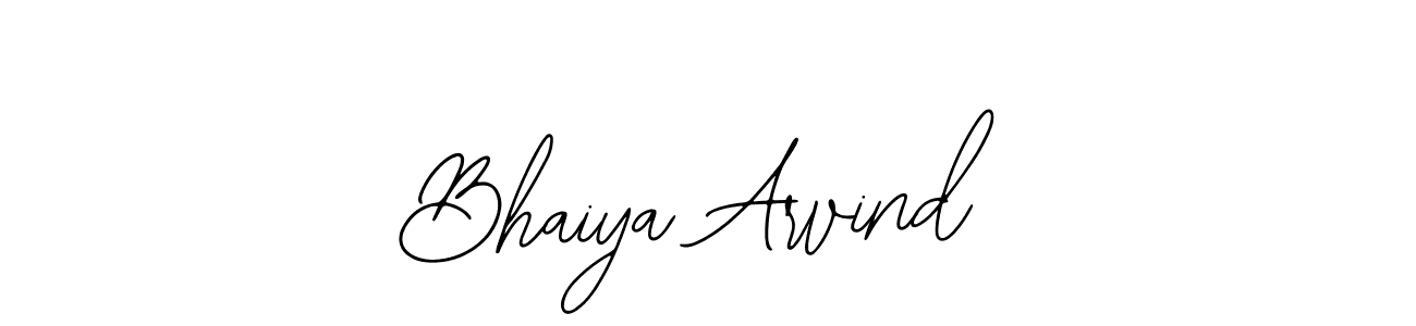 How to make Bhaiya Arvind name signature. Use Bearetta-2O07w style for creating short signs online. This is the latest handwritten sign. Bhaiya Arvind signature style 12 images and pictures png