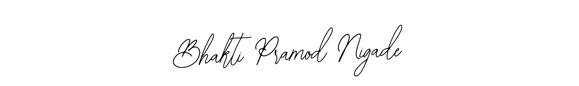 The best way (Bearetta-2O07w) to make a short signature is to pick only two or three words in your name. The name Bhakti Pramod Nigade include a total of six letters. For converting this name. Bhakti Pramod Nigade signature style 12 images and pictures png