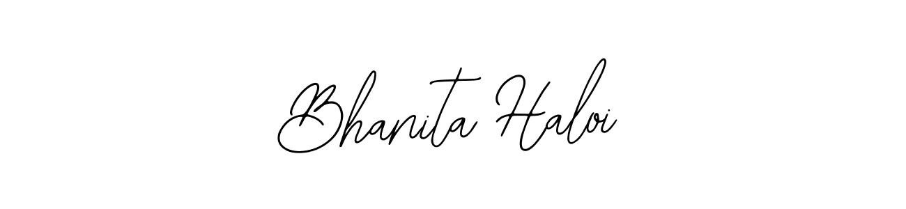 The best way (Bearetta-2O07w) to make a short signature is to pick only two or three words in your name. The name Bhanita Haloi include a total of six letters. For converting this name. Bhanita Haloi signature style 12 images and pictures png