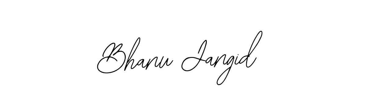 The best way (Bearetta-2O07w) to make a short signature is to pick only two or three words in your name. The name Bhanu Jangid include a total of six letters. For converting this name. Bhanu Jangid signature style 12 images and pictures png