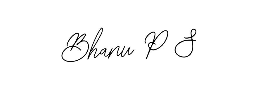 Also You can easily find your signature by using the search form. We will create Bhanu P S name handwritten signature images for you free of cost using Bearetta-2O07w sign style. Bhanu P S signature style 12 images and pictures png