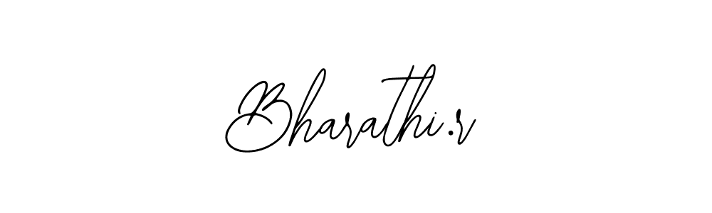 The best way (Bearetta-2O07w) to make a short signature is to pick only two or three words in your name. The name Bharathi.r include a total of six letters. For converting this name. Bharathi.r signature style 12 images and pictures png