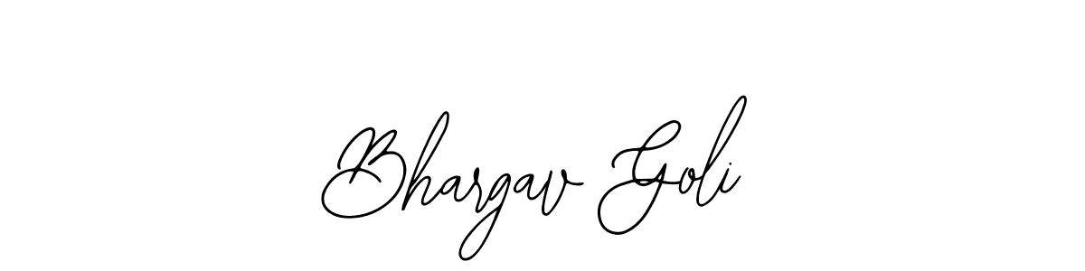 Also You can easily find your signature by using the search form. We will create Bhargav Goli name handwritten signature images for you free of cost using Bearetta-2O07w sign style. Bhargav Goli signature style 12 images and pictures png