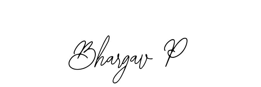 The best way (Bearetta-2O07w) to make a short signature is to pick only two or three words in your name. The name Bhargav P include a total of six letters. For converting this name. Bhargav P signature style 12 images and pictures png