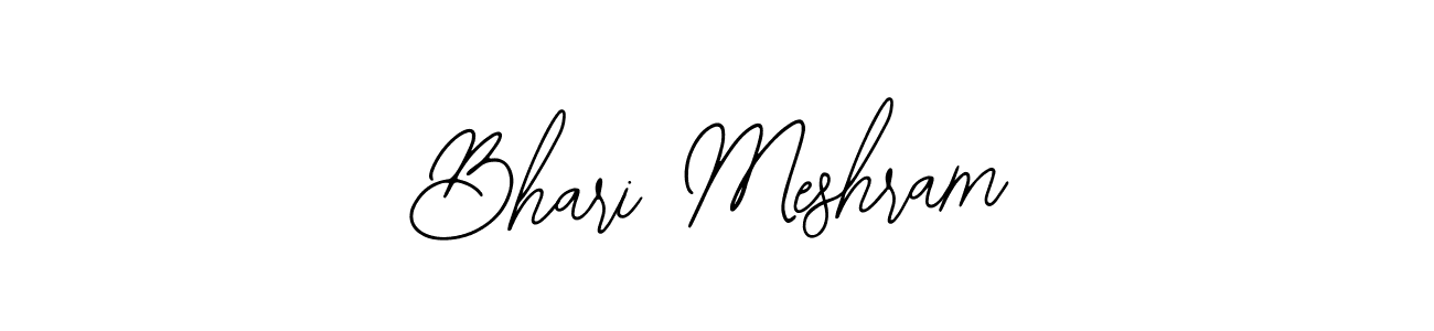 How to make Bhari Meshram name signature. Use Bearetta-2O07w style for creating short signs online. This is the latest handwritten sign. Bhari Meshram signature style 12 images and pictures png