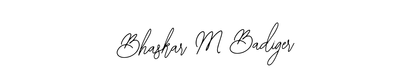 Bearetta-2O07w is a professional signature style that is perfect for those who want to add a touch of class to their signature. It is also a great choice for those who want to make their signature more unique. Get Bhaskar M Badiger name to fancy signature for free. Bhaskar M Badiger signature style 12 images and pictures png