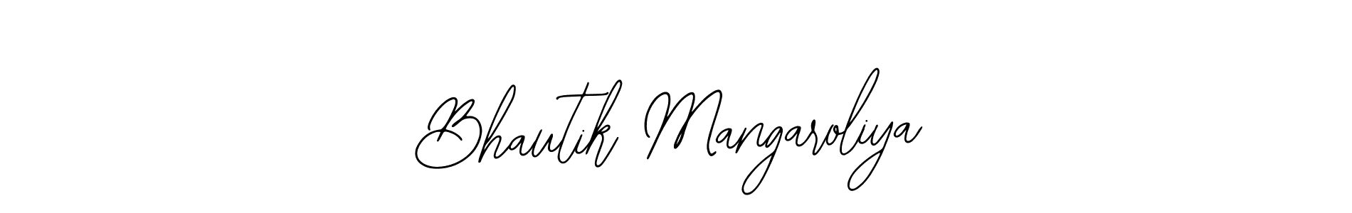 Use a signature maker to create a handwritten signature online. With this signature software, you can design (Bearetta-2O07w) your own signature for name Bhautik Mangaroliya. Bhautik Mangaroliya signature style 12 images and pictures png