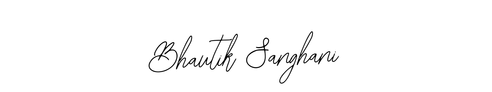 How to make Bhautik Sanghani name signature. Use Bearetta-2O07w style for creating short signs online. This is the latest handwritten sign. Bhautik Sanghani signature style 12 images and pictures png