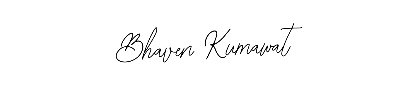 How to make Bhaven Kumawat name signature. Use Bearetta-2O07w style for creating short signs online. This is the latest handwritten sign. Bhaven Kumawat signature style 12 images and pictures png