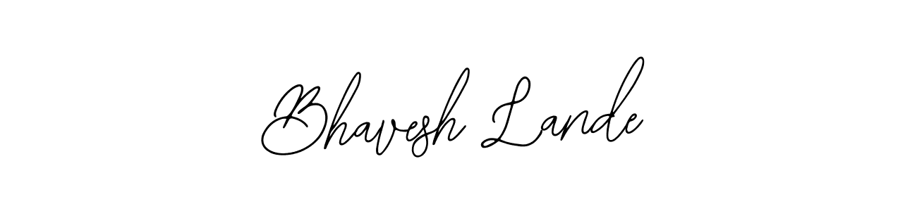 The best way (Bearetta-2O07w) to make a short signature is to pick only two or three words in your name. The name Bhavesh Lande include a total of six letters. For converting this name. Bhavesh Lande signature style 12 images and pictures png