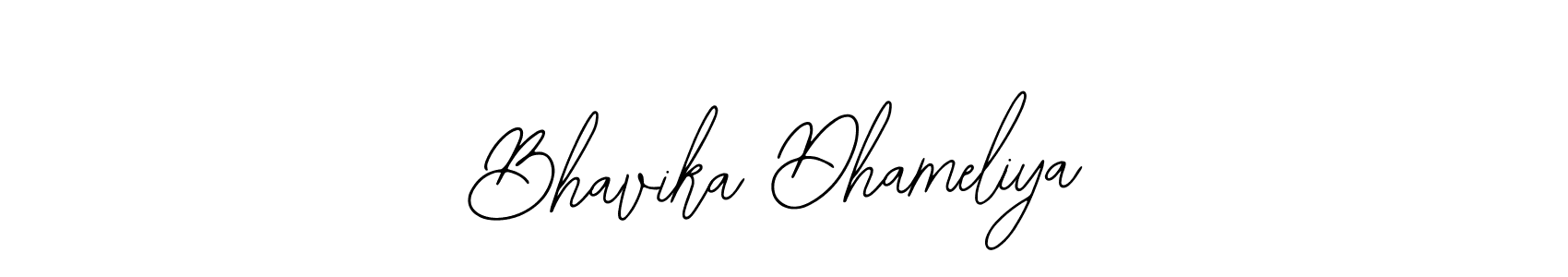 You should practise on your own different ways (Bearetta-2O07w) to write your name (Bhavika Dhameliya) in signature. don't let someone else do it for you. Bhavika Dhameliya signature style 12 images and pictures png