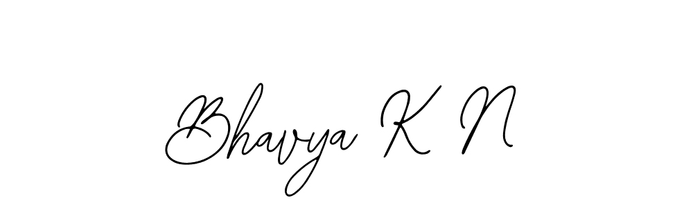 Design your own signature with our free online signature maker. With this signature software, you can create a handwritten (Bearetta-2O07w) signature for name Bhavya K N. Bhavya K N signature style 12 images and pictures png