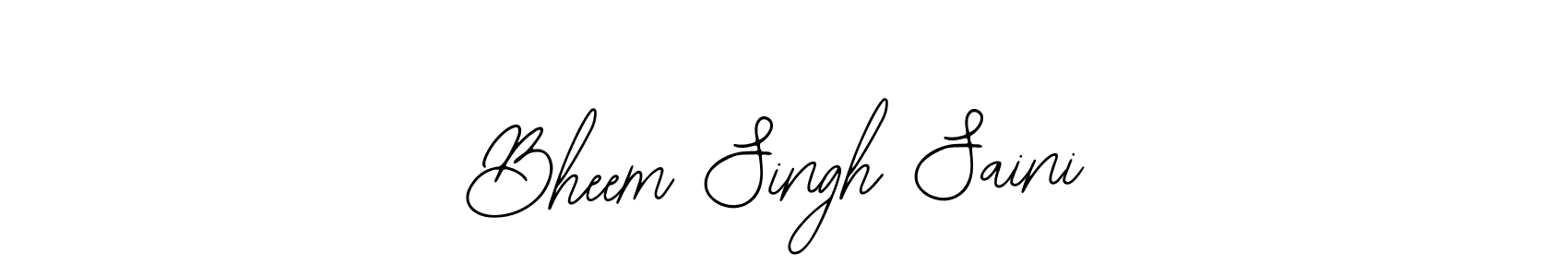 How to make Bheem Singh Saini name signature. Use Bearetta-2O07w style for creating short signs online. This is the latest handwritten sign. Bheem Singh Saini signature style 12 images and pictures png