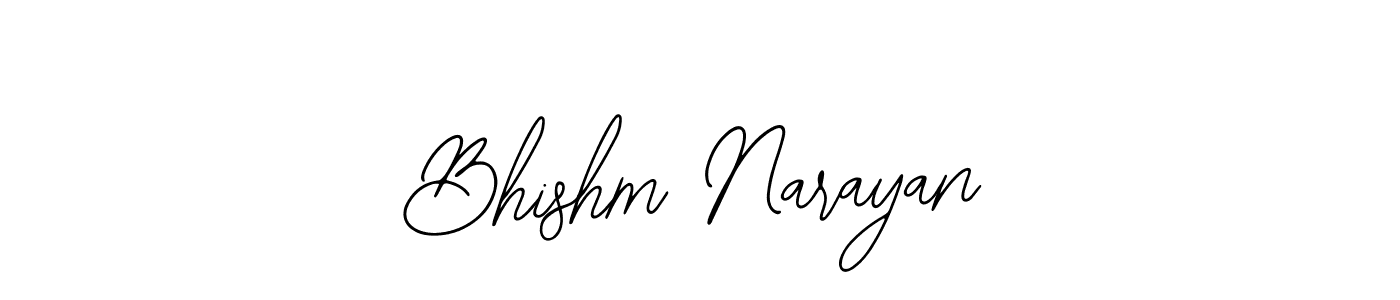 The best way (Bearetta-2O07w) to make a short signature is to pick only two or three words in your name. The name Bhishm Narayan include a total of six letters. For converting this name. Bhishm Narayan signature style 12 images and pictures png