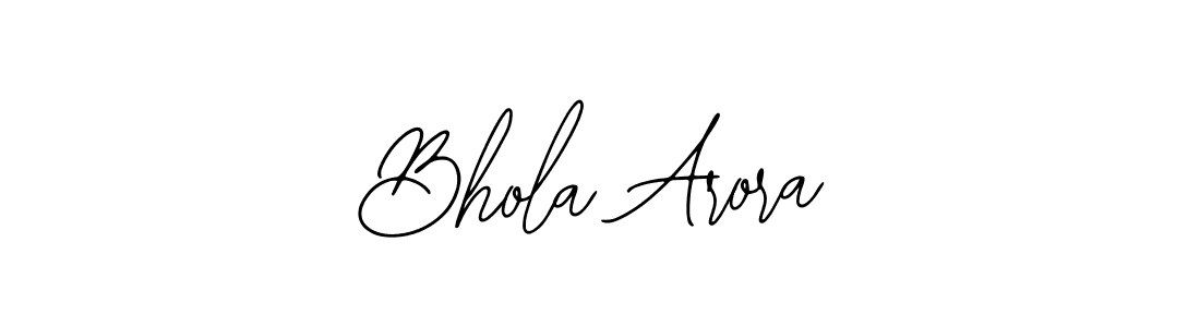 Also You can easily find your signature by using the search form. We will create Bhola Arora name handwritten signature images for you free of cost using Bearetta-2O07w sign style. Bhola Arora signature style 12 images and pictures png