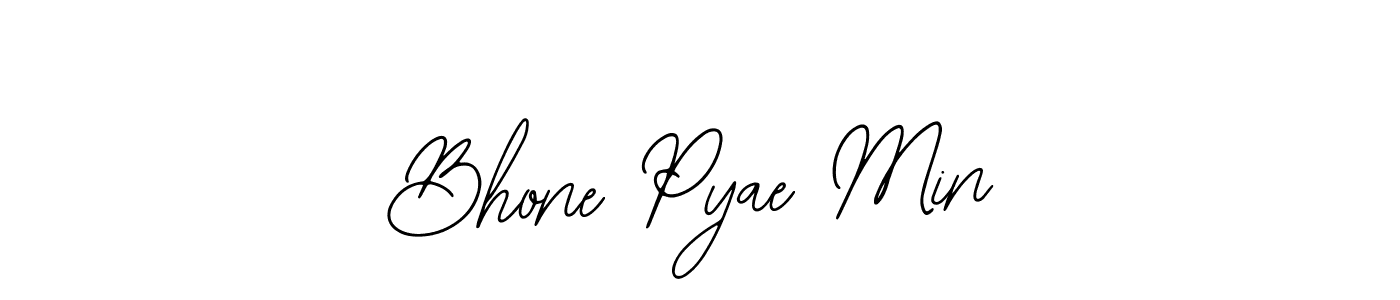 Design your own signature with our free online signature maker. With this signature software, you can create a handwritten (Bearetta-2O07w) signature for name Bhone Pyae Min. Bhone Pyae Min signature style 12 images and pictures png