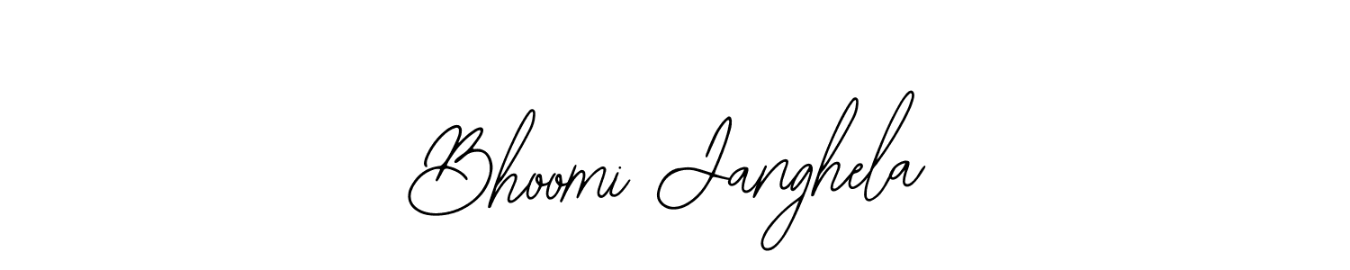 You should practise on your own different ways (Bearetta-2O07w) to write your name (Bhoomi Janghela) in signature. don't let someone else do it for you. Bhoomi Janghela signature style 12 images and pictures png