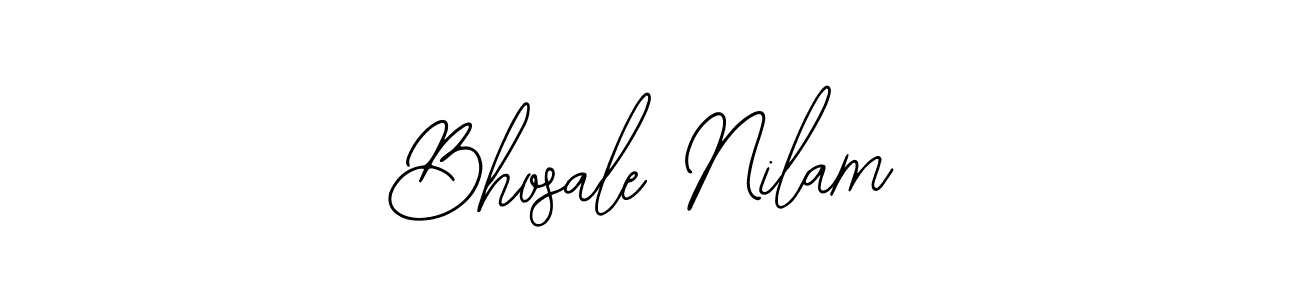 How to make Bhosale Nilam name signature. Use Bearetta-2O07w style for creating short signs online. This is the latest handwritten sign. Bhosale Nilam signature style 12 images and pictures png