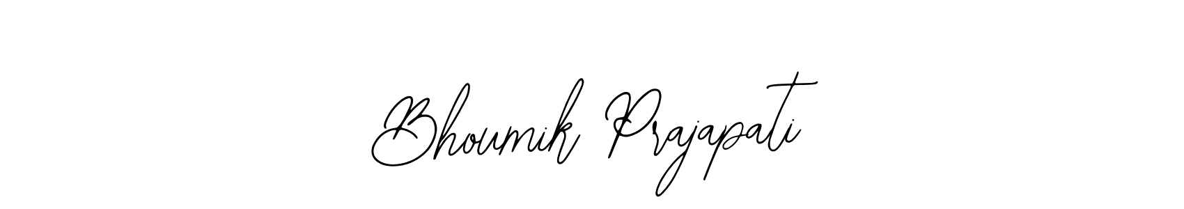 You should practise on your own different ways (Bearetta-2O07w) to write your name (Bhoumik Prajapati) in signature. don't let someone else do it for you. Bhoumik Prajapati signature style 12 images and pictures png