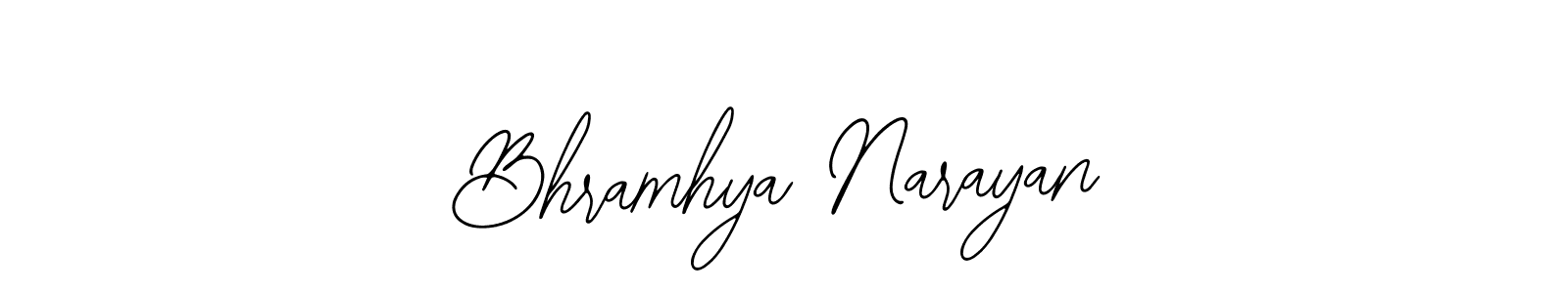 The best way (Bearetta-2O07w) to make a short signature is to pick only two or three words in your name. The name Bhramhya Narayan include a total of six letters. For converting this name. Bhramhya Narayan signature style 12 images and pictures png
