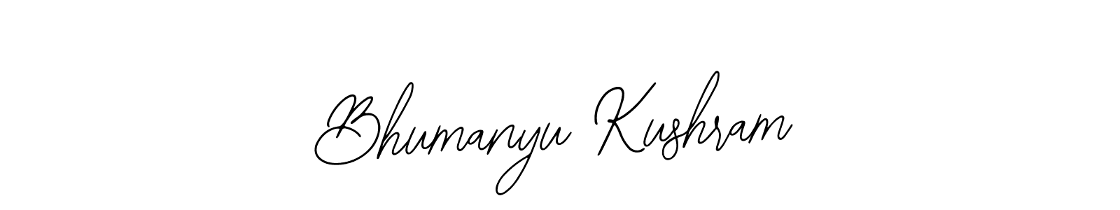 Use a signature maker to create a handwritten signature online. With this signature software, you can design (Bearetta-2O07w) your own signature for name Bhumanyu Kushram. Bhumanyu Kushram signature style 12 images and pictures png