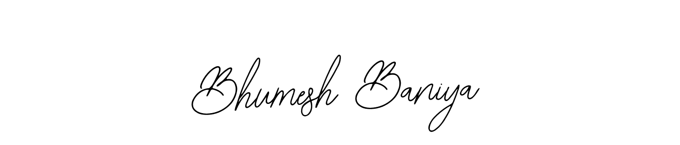 How to make Bhumesh Baniya name signature. Use Bearetta-2O07w style for creating short signs online. This is the latest handwritten sign. Bhumesh Baniya signature style 12 images and pictures png