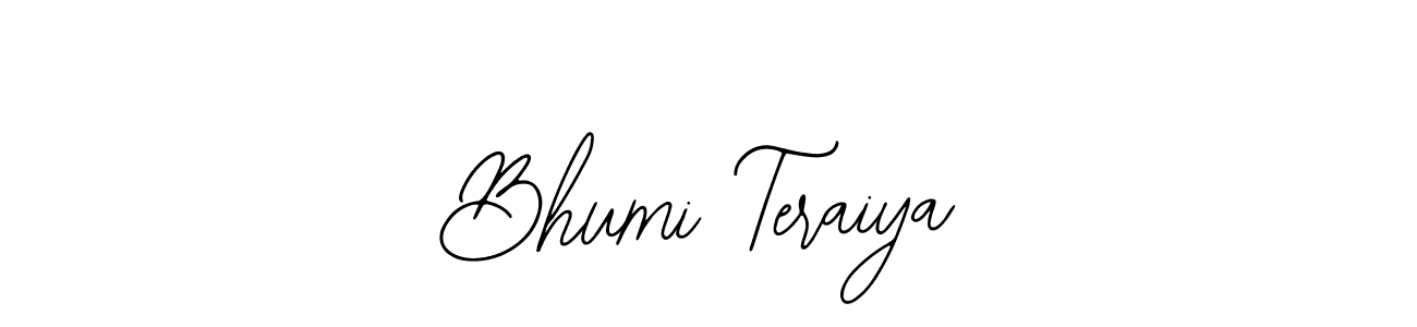 Similarly Bearetta-2O07w is the best handwritten signature design. Signature creator online .You can use it as an online autograph creator for name Bhumi Teraiya. Bhumi Teraiya signature style 12 images and pictures png