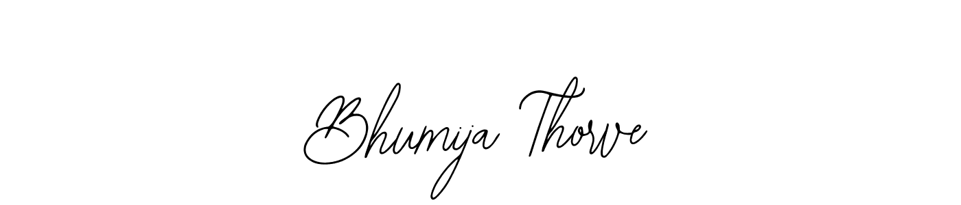 How to make Bhumija Thorve name signature. Use Bearetta-2O07w style for creating short signs online. This is the latest handwritten sign. Bhumija Thorve signature style 12 images and pictures png