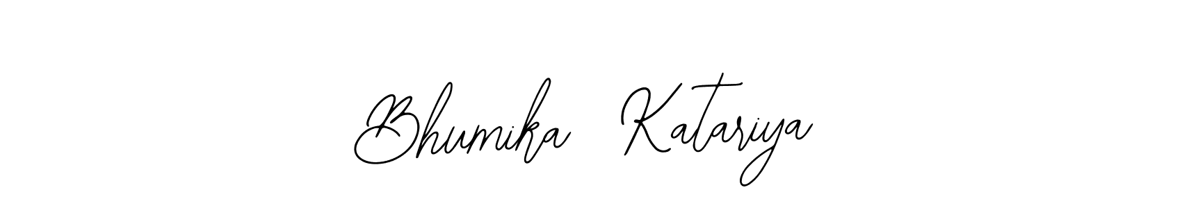 The best way (Bearetta-2O07w) to make a short signature is to pick only two or three words in your name. The name Bhumika  Katariya include a total of six letters. For converting this name. Bhumika  Katariya signature style 12 images and pictures png