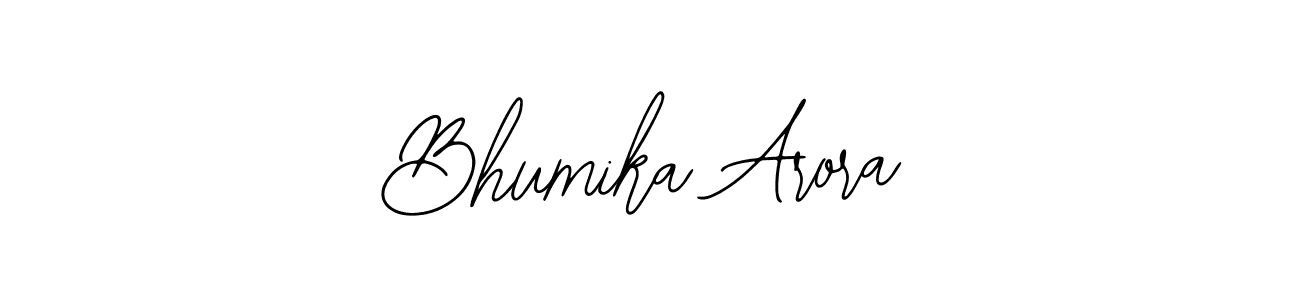 You should practise on your own different ways (Bearetta-2O07w) to write your name (Bhumika Arora) in signature. don't let someone else do it for you. Bhumika Arora signature style 12 images and pictures png