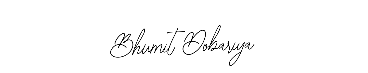 How to make Bhumit Dobariya name signature. Use Bearetta-2O07w style for creating short signs online. This is the latest handwritten sign. Bhumit Dobariya signature style 12 images and pictures png