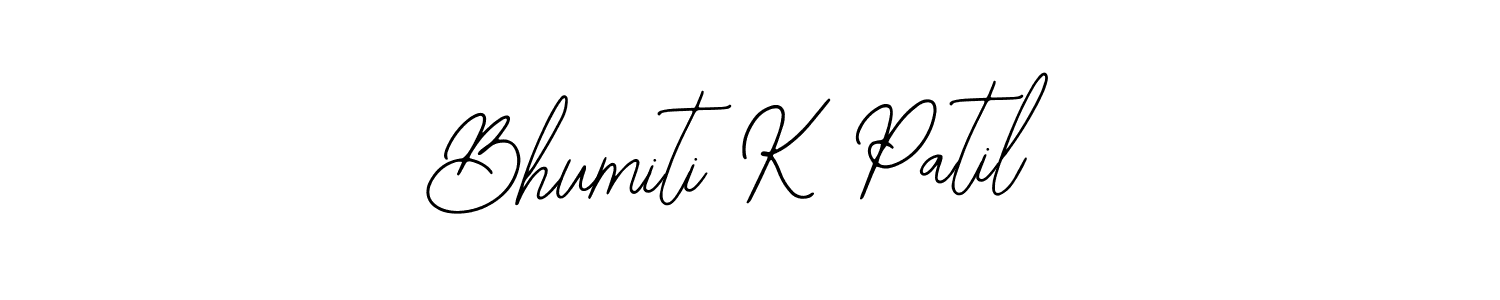 You should practise on your own different ways (Bearetta-2O07w) to write your name (Bhumiti K Patil) in signature. don't let someone else do it for you. Bhumiti K Patil signature style 12 images and pictures png