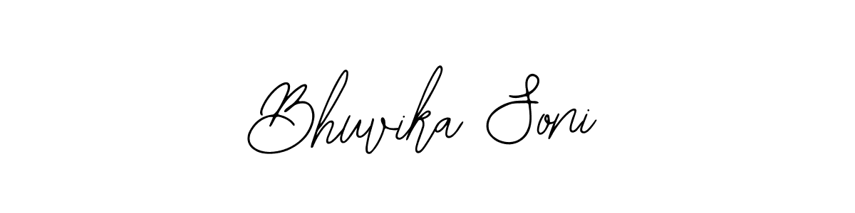 You should practise on your own different ways (Bearetta-2O07w) to write your name (Bhuvika Soni) in signature. don't let someone else do it for you. Bhuvika Soni signature style 12 images and pictures png