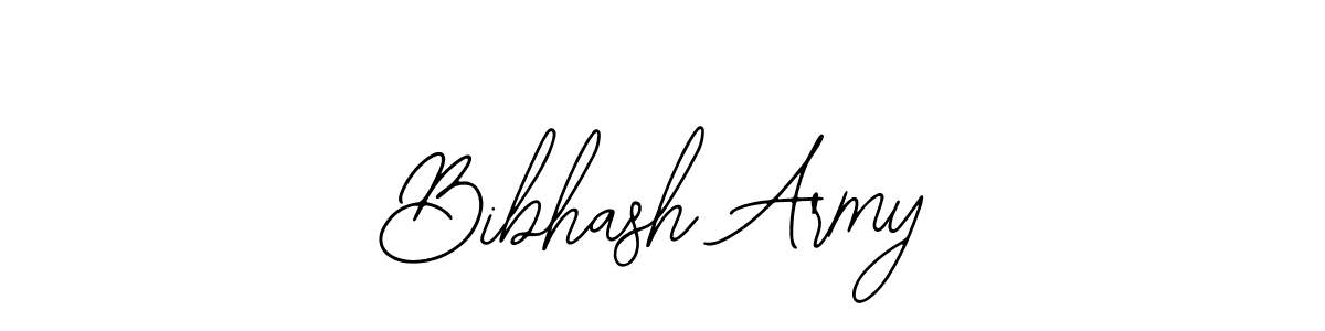 Use a signature maker to create a handwritten signature online. With this signature software, you can design (Bearetta-2O07w) your own signature for name Bibhash Army. Bibhash Army signature style 12 images and pictures png