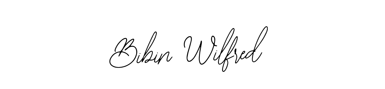 How to make Bibin Wilfred name signature. Use Bearetta-2O07w style for creating short signs online. This is the latest handwritten sign. Bibin Wilfred signature style 12 images and pictures png