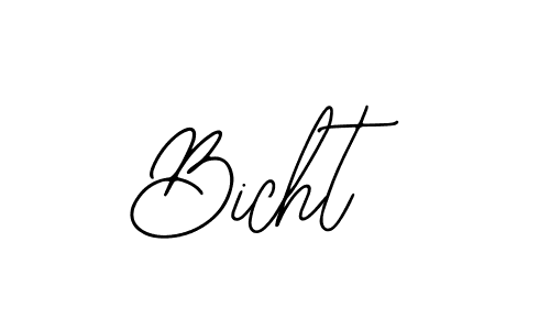 Use a signature maker to create a handwritten signature online. With this signature software, you can design (Bearetta-2O07w) your own signature for name Bicht. Bicht signature style 12 images and pictures png